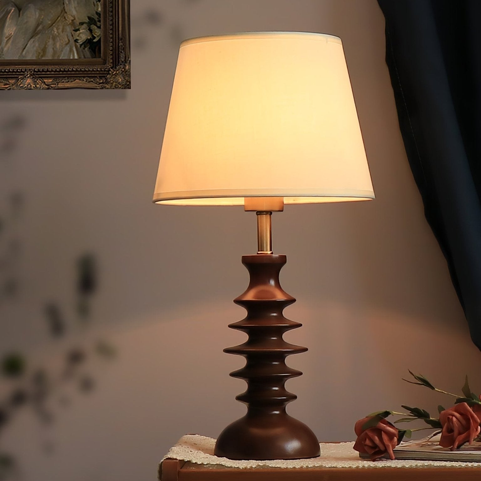 Aniddo Walnut Wooden Table Lamp