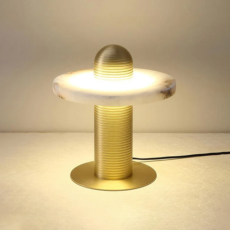 Duo Alabaster Disc Table Lamp