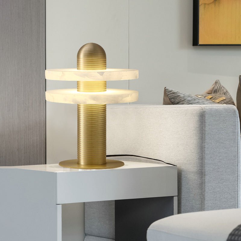 Duo Alabaster Disc Table Lamp