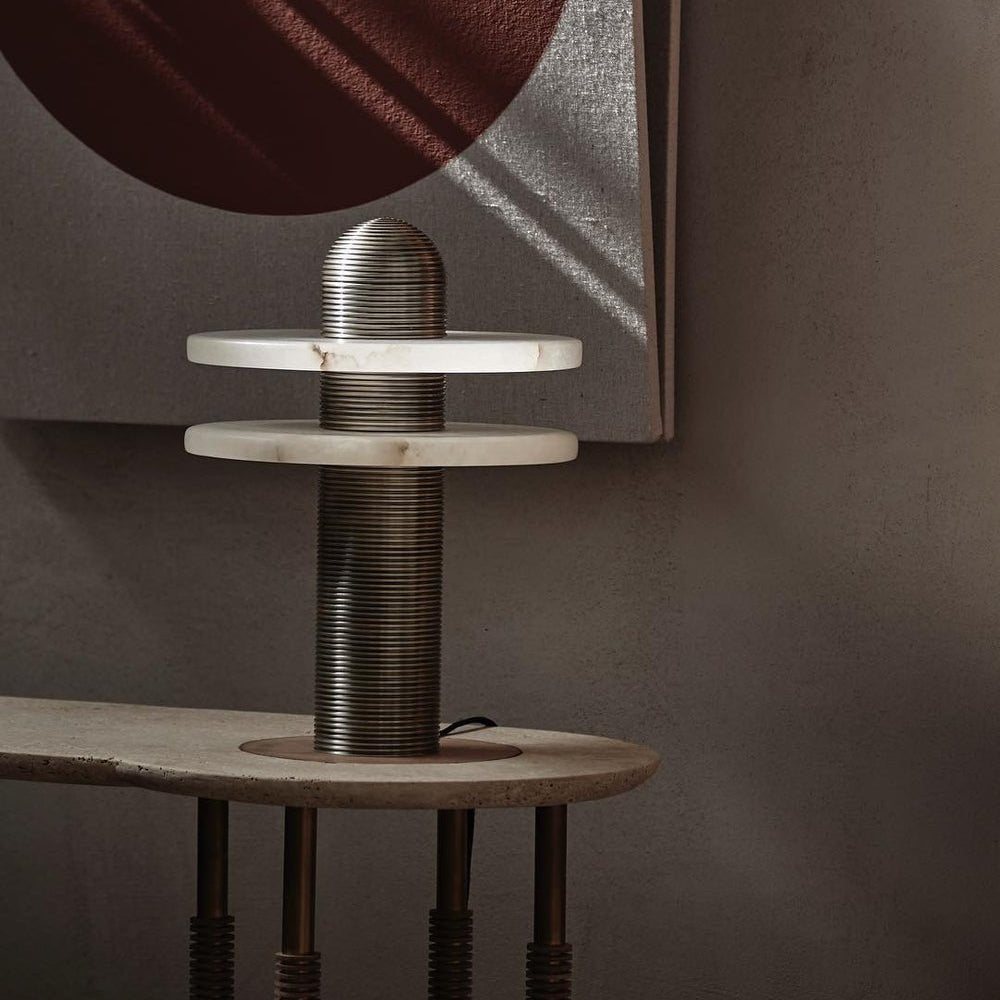 Duo Alabaster Disc Table Lamp