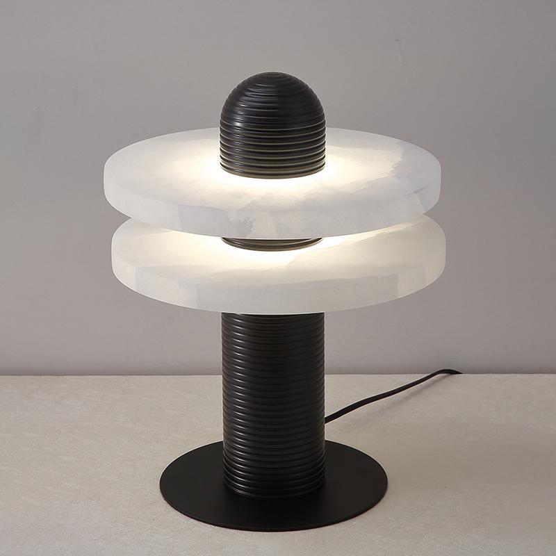Duo Alabaster Disc Table Lamp