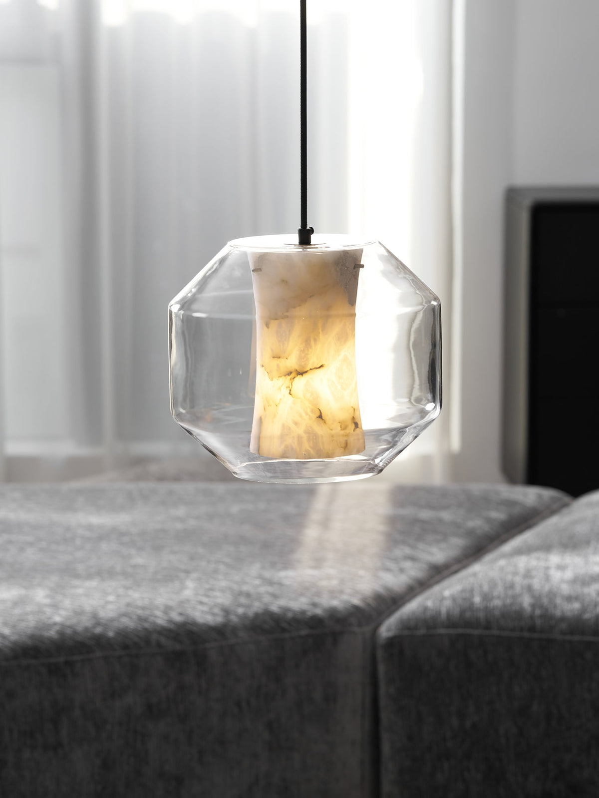 Alabaster Glass Cylinder Pendant Light - Vakkerlight