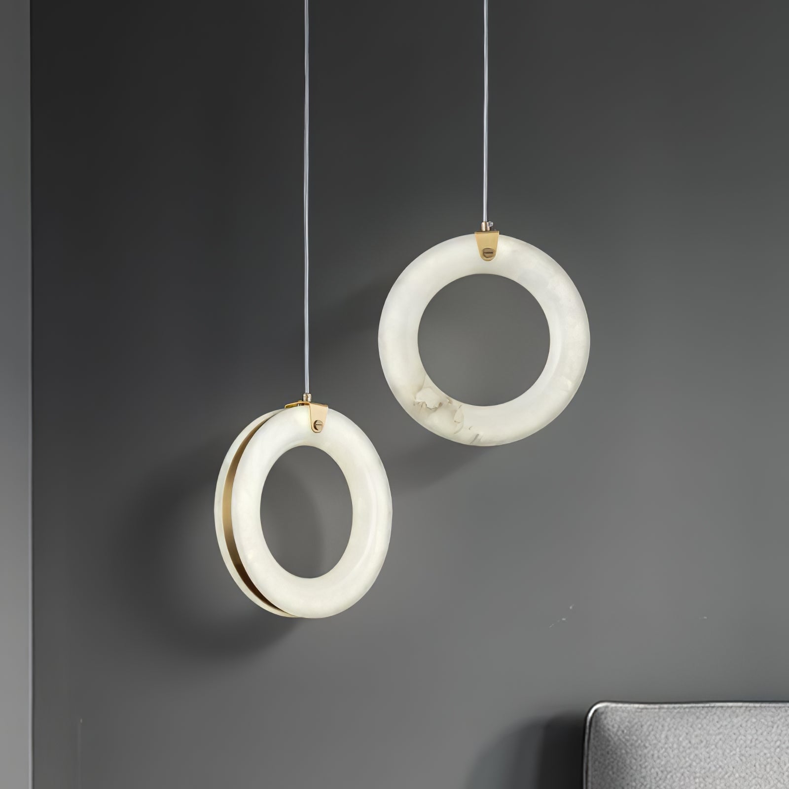 Lenba Alabaster Ring Pendant Light