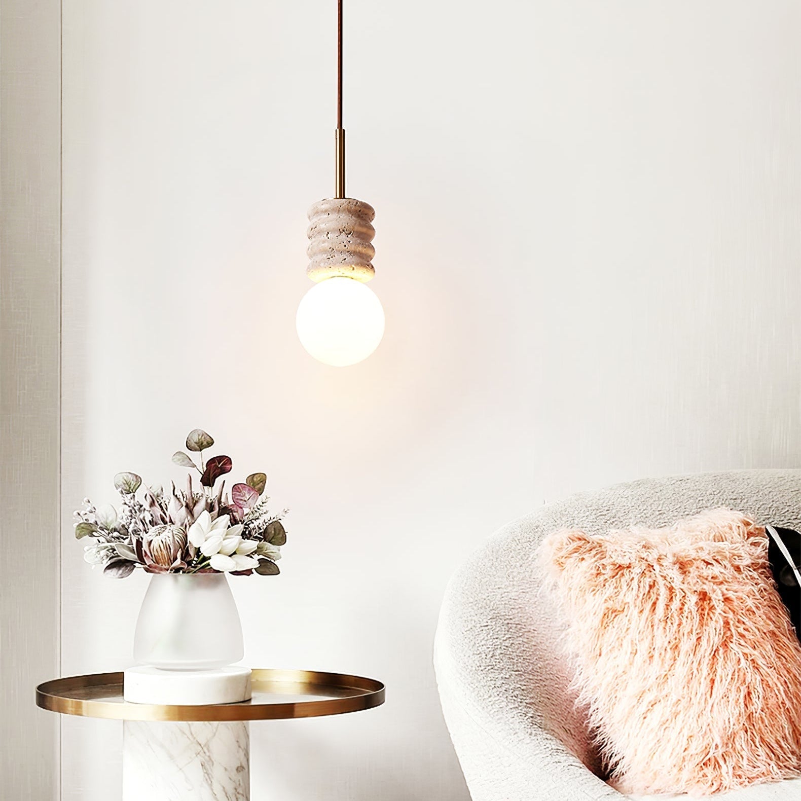 Maliva Natural Stone Pendant Light