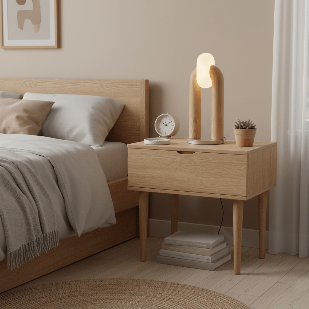 Disc Wooden Table Lamp