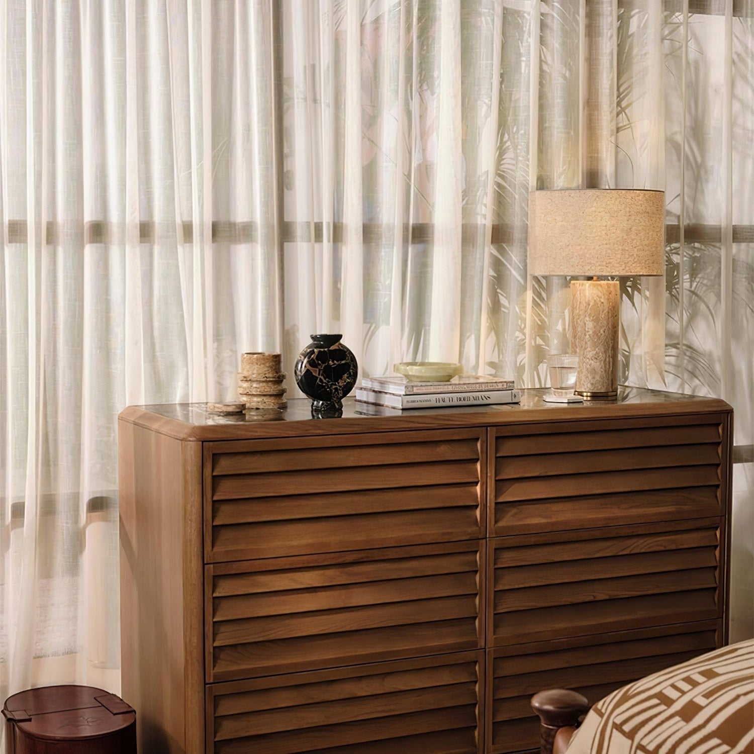 Saria Travertine Table Lamp