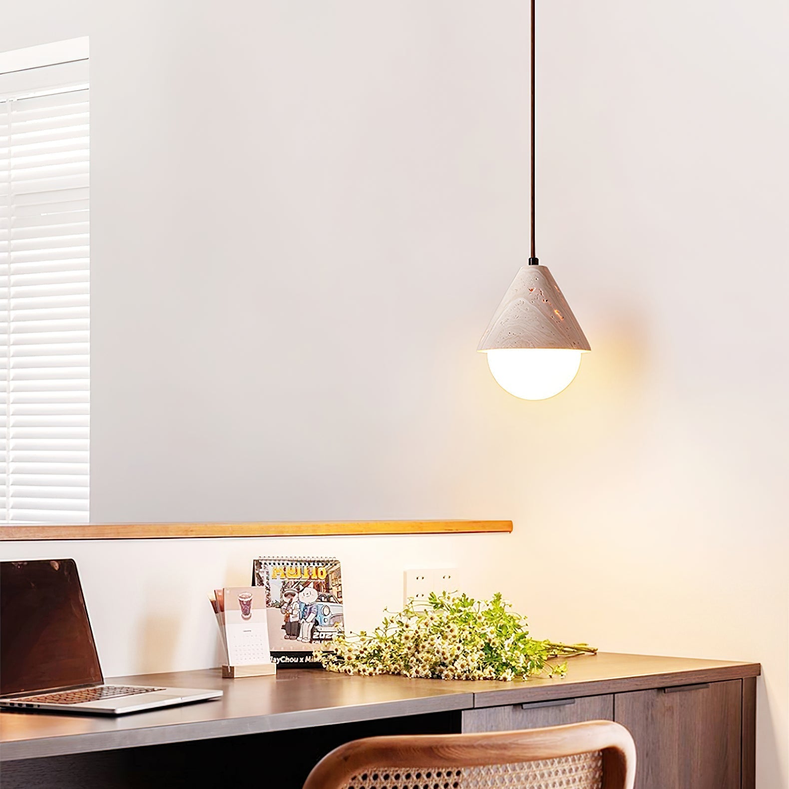 Alosim Travertine Pendant Light
