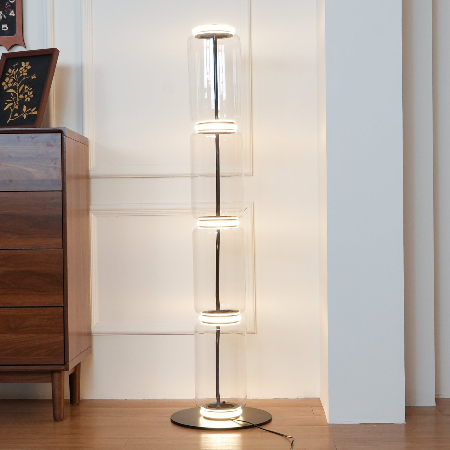 Teyylino Cylindrical Glass Floor Lamp