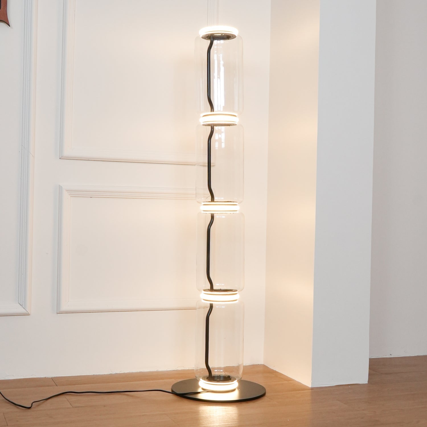 Teyylino Cylindrical Glass Floor Lamp