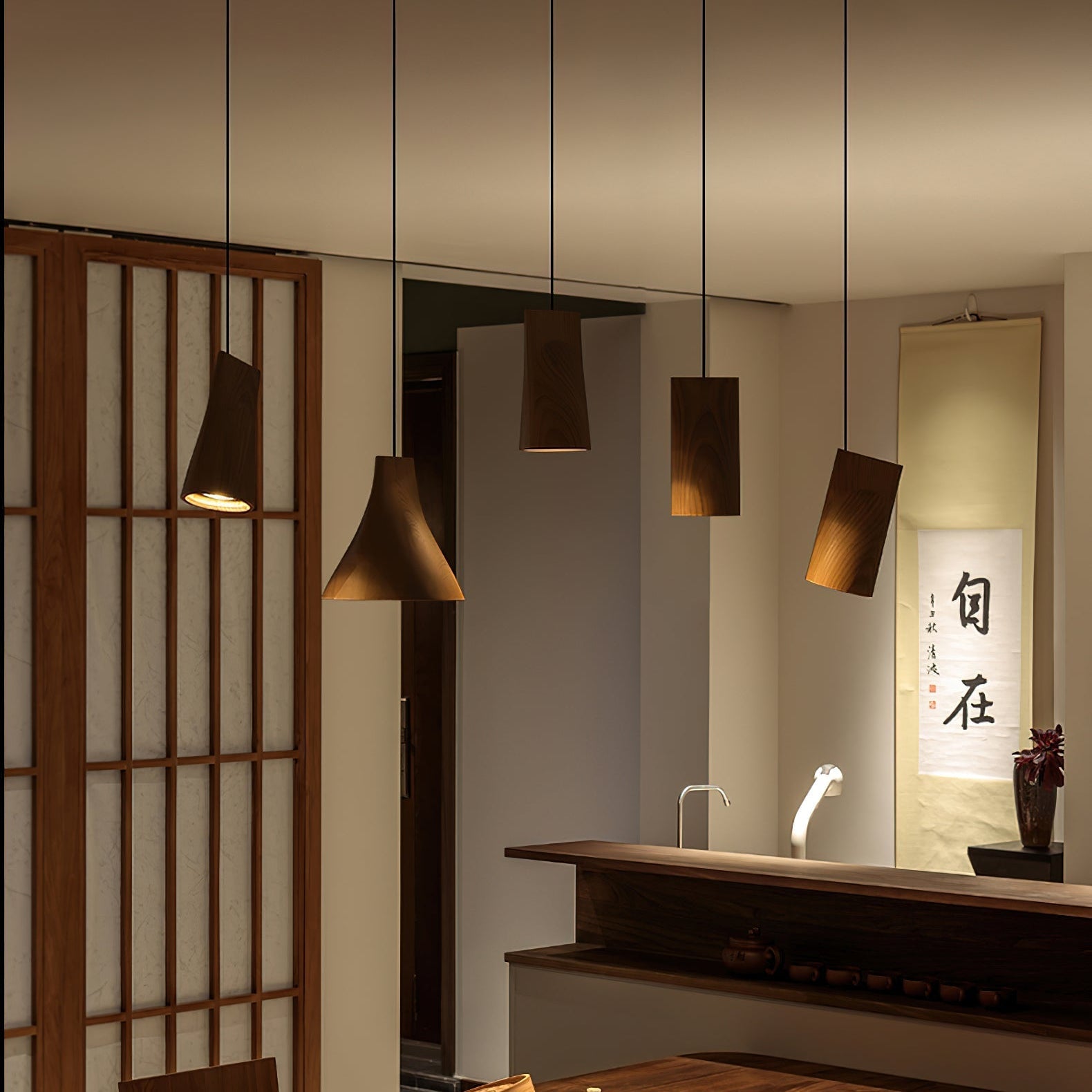 Dellse Wooden Pendant Light