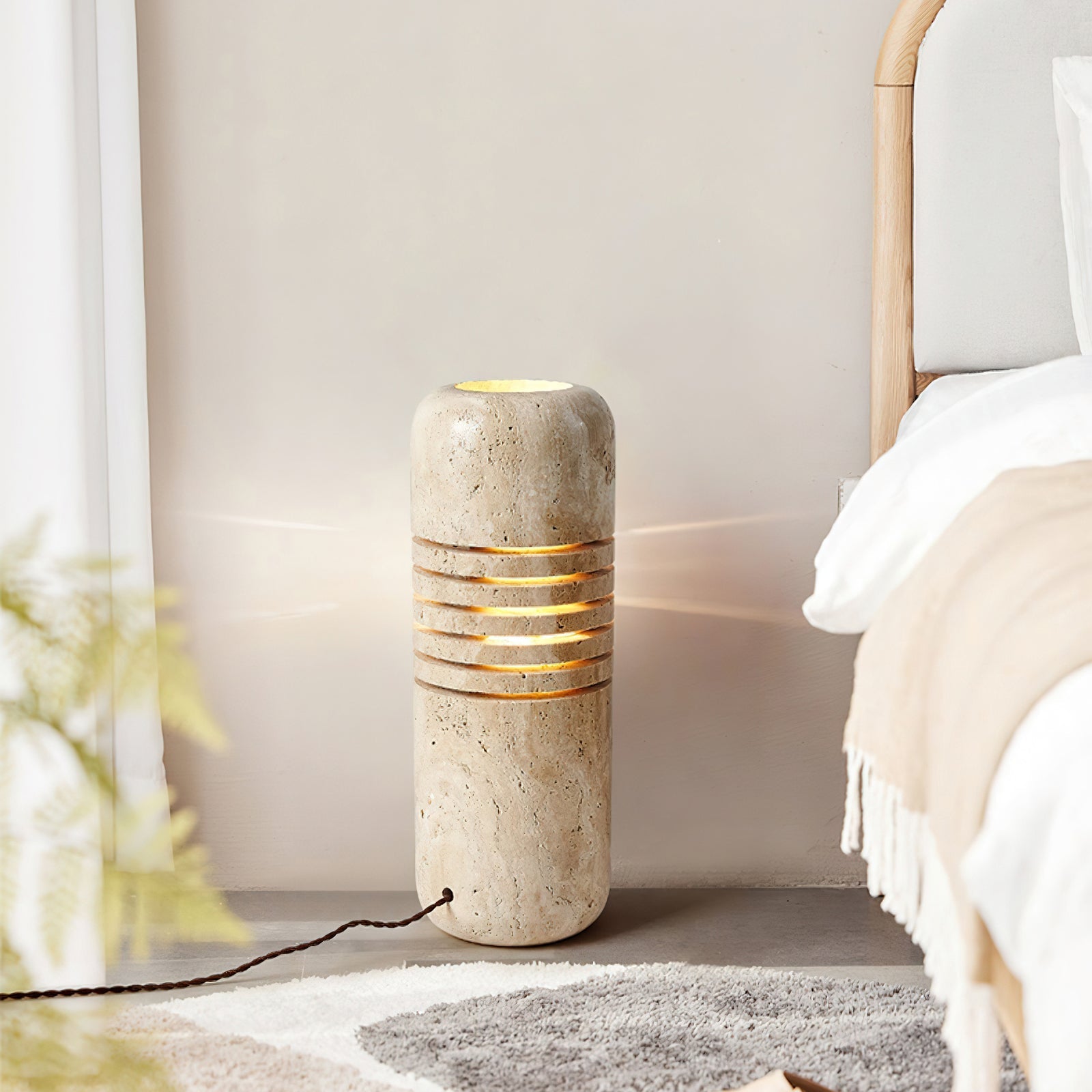Buscus Travertine Table Lamp