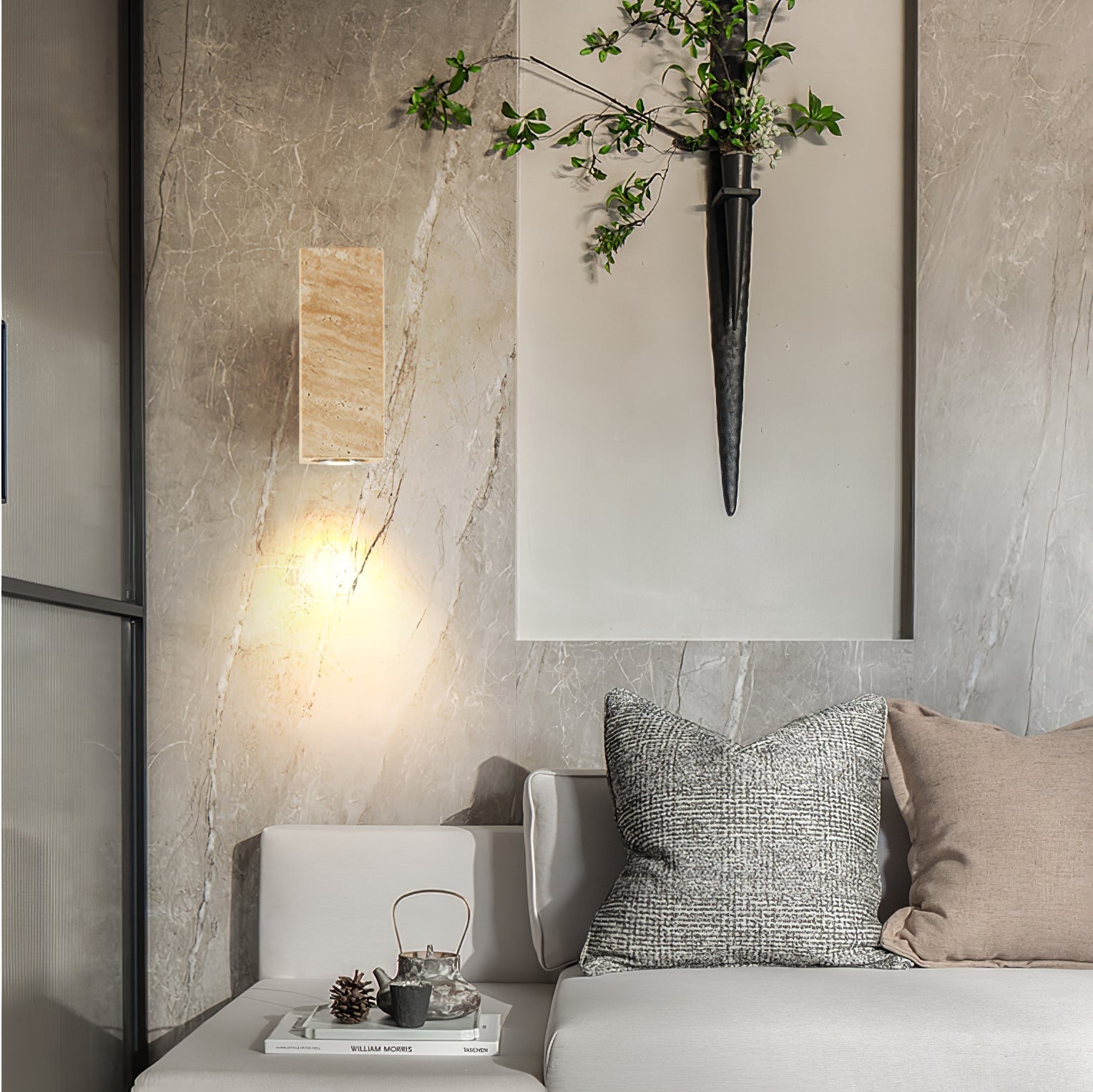 Belon Travertine Wall Light
