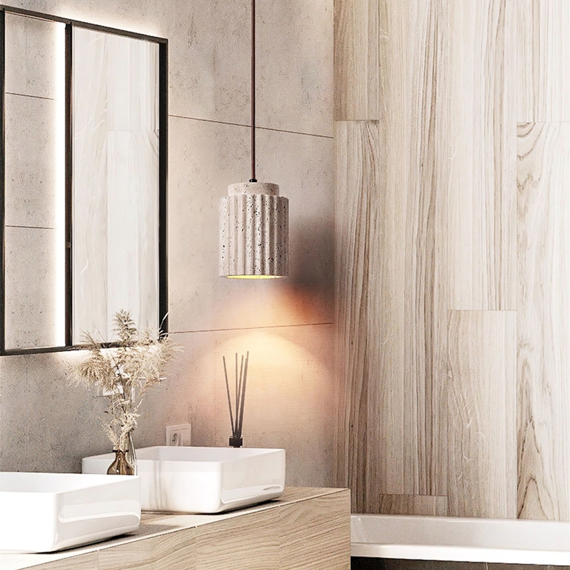 Lecave Natural Stone Pendant Light