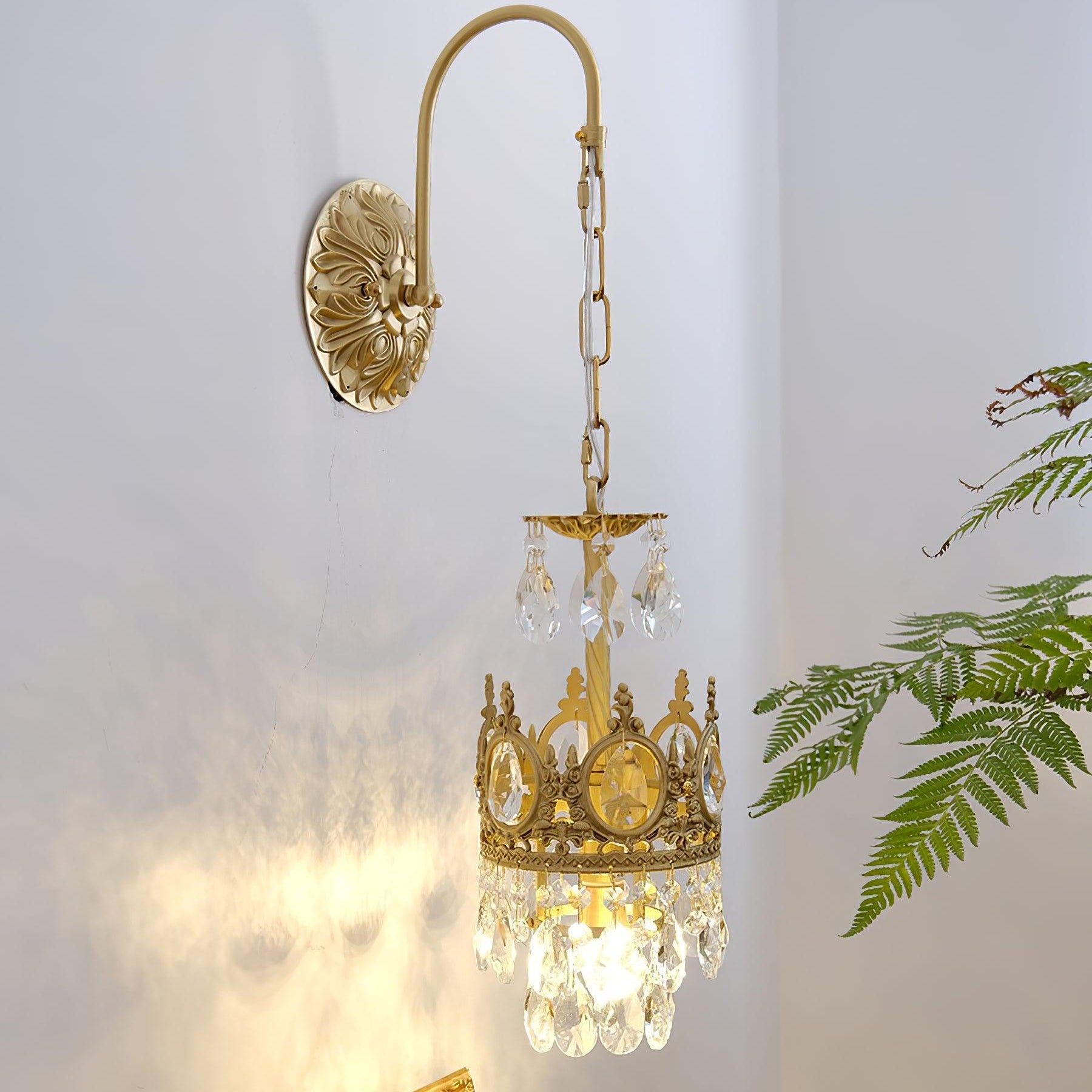 Qelin Crystal Crown Wall Light