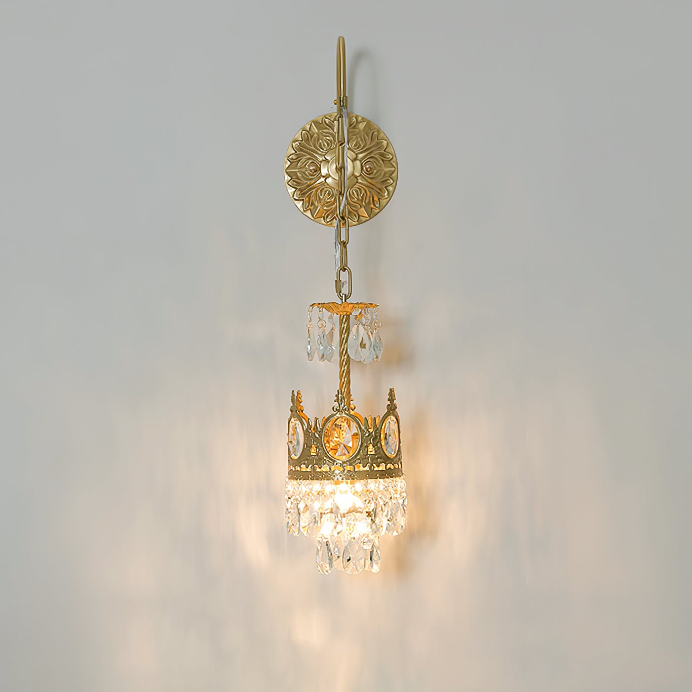 Qelin Crystal Crown Wall Light
