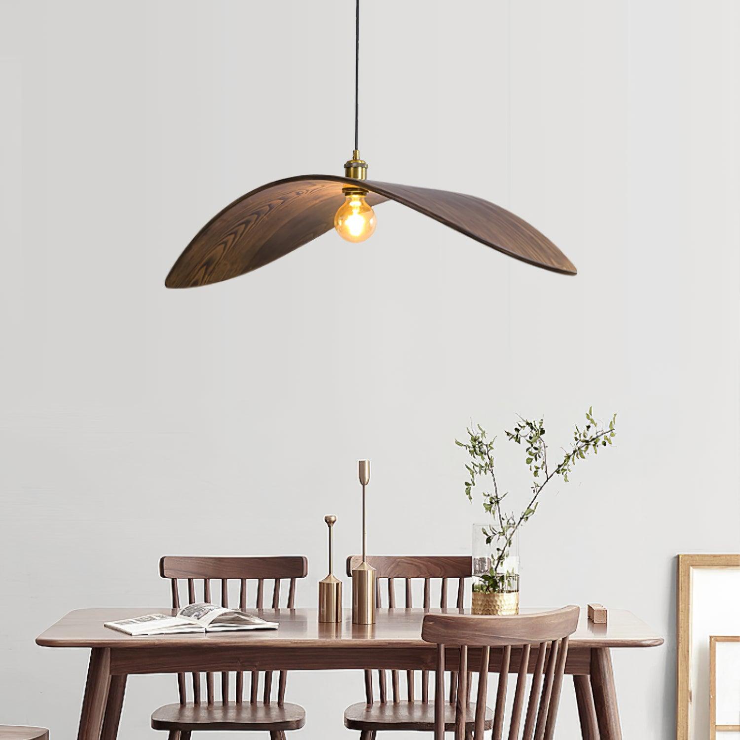Curved Wood Design Pendant Light