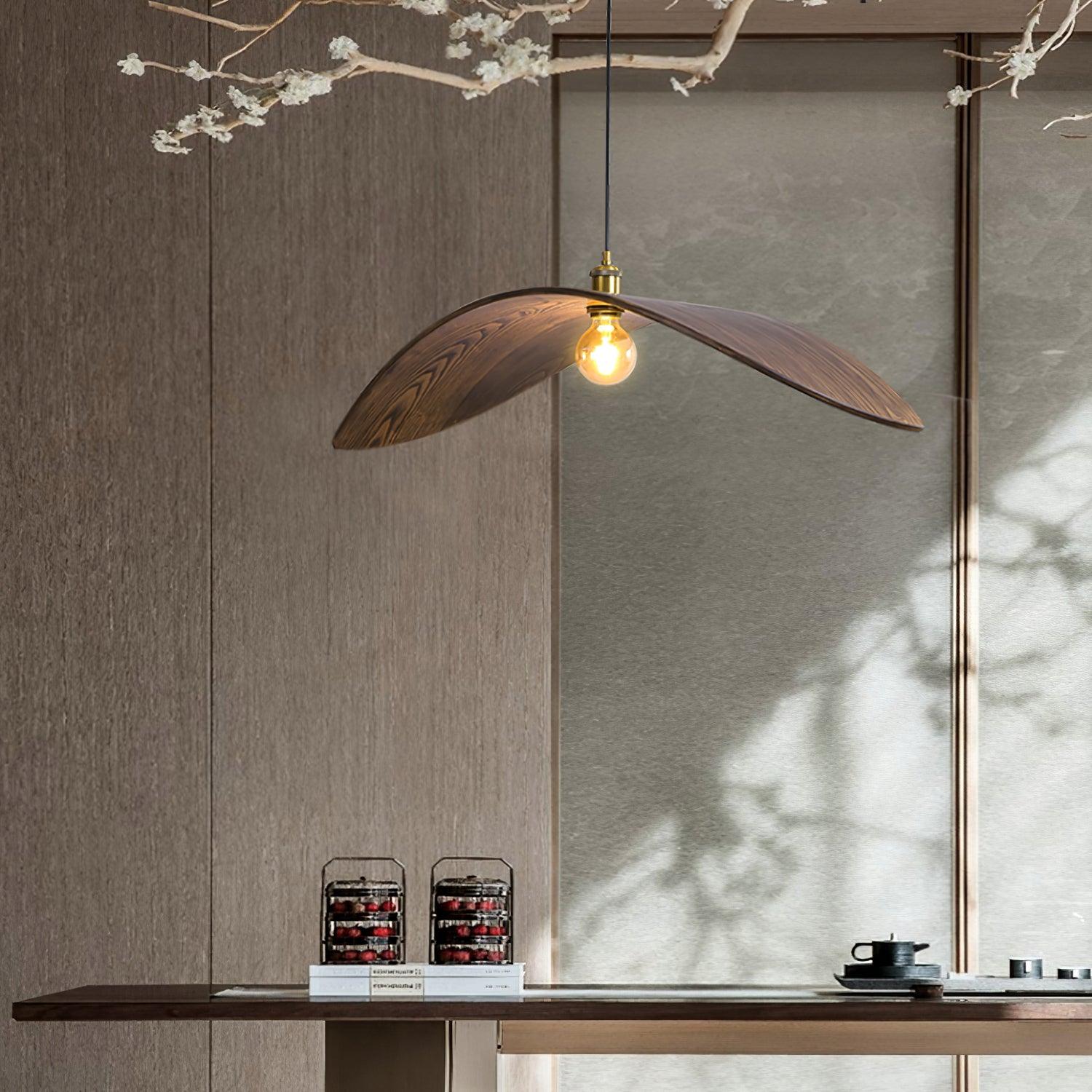 Curved Wood Design Pendant Light