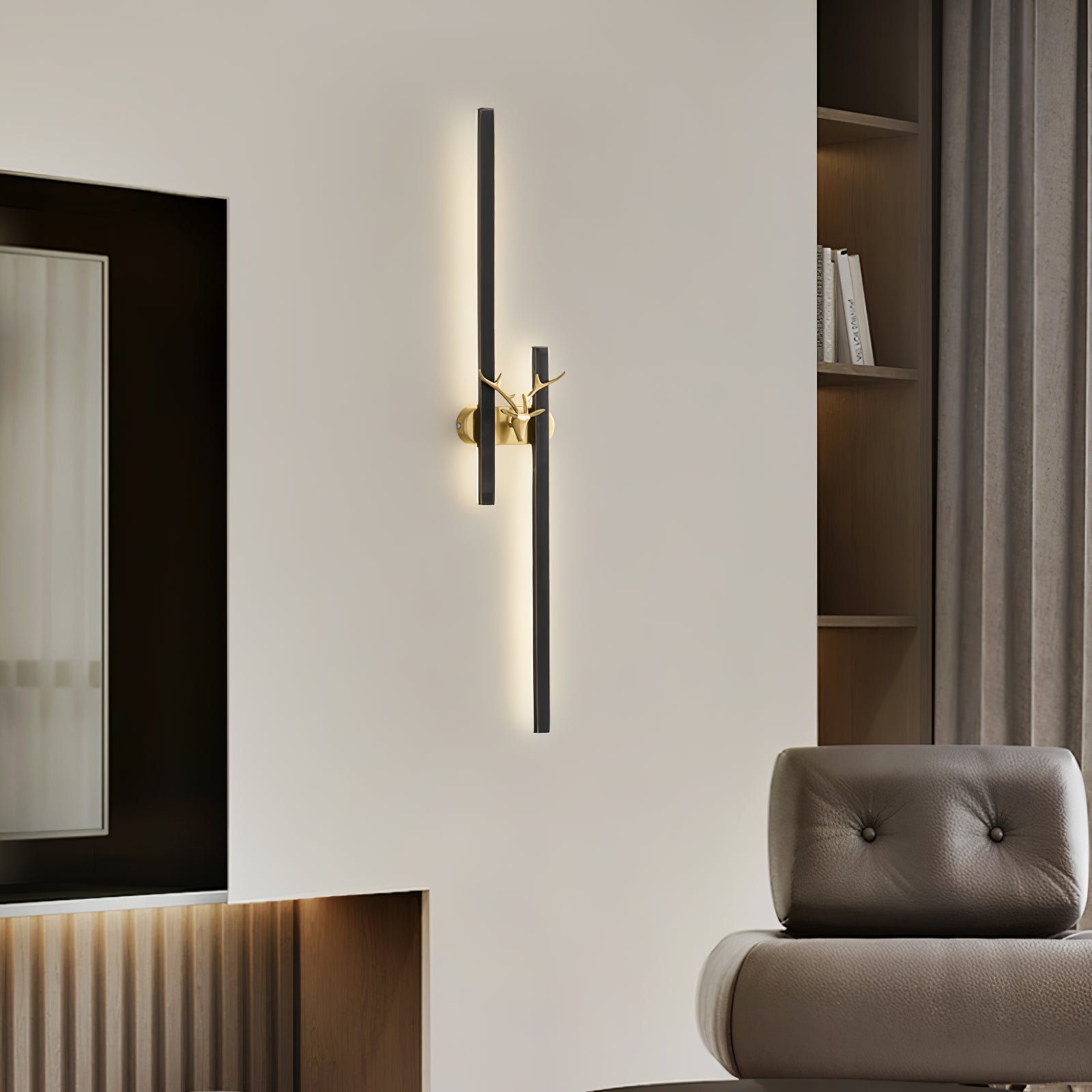 Brass Deer Design Wall Light