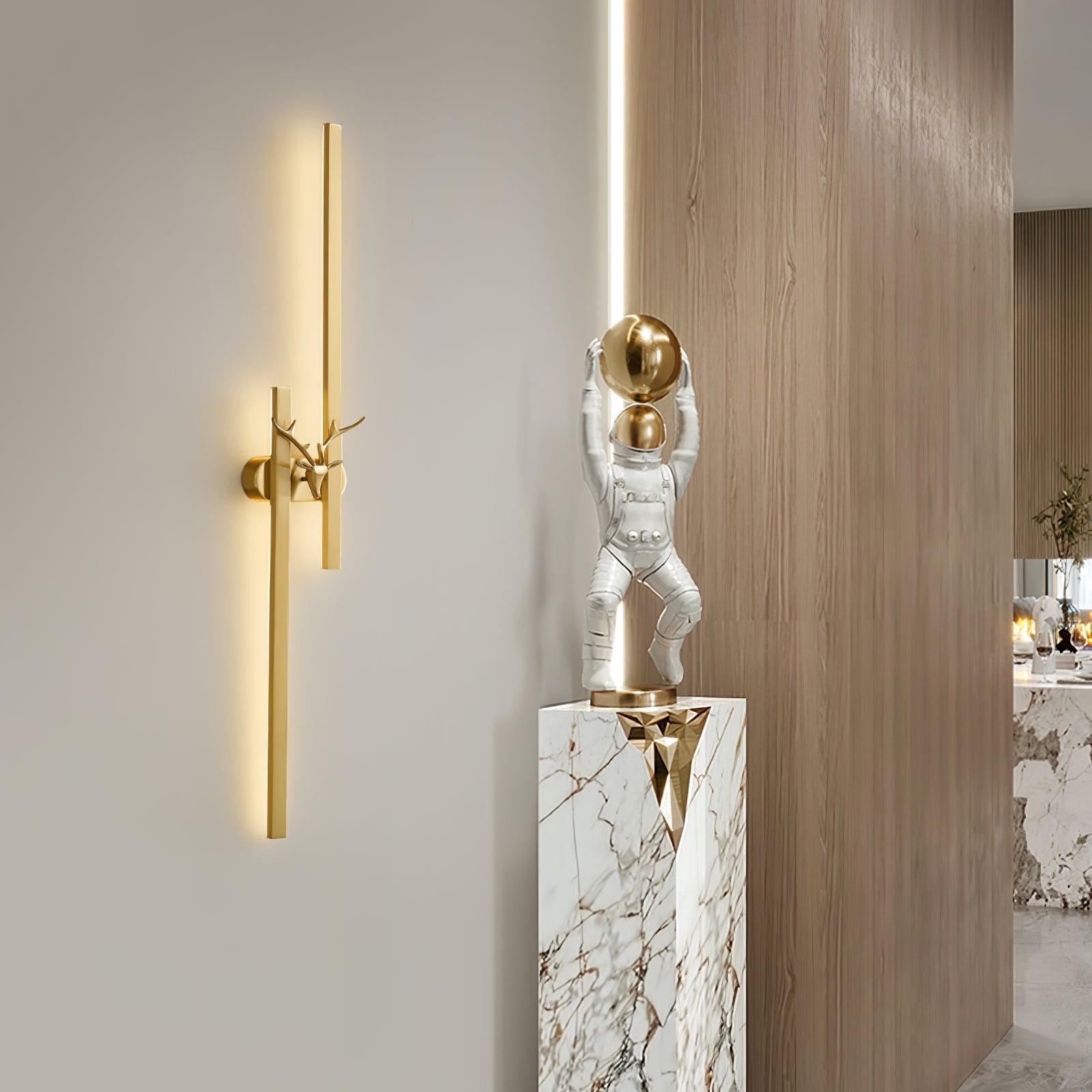Brass Deer Design Wall Light