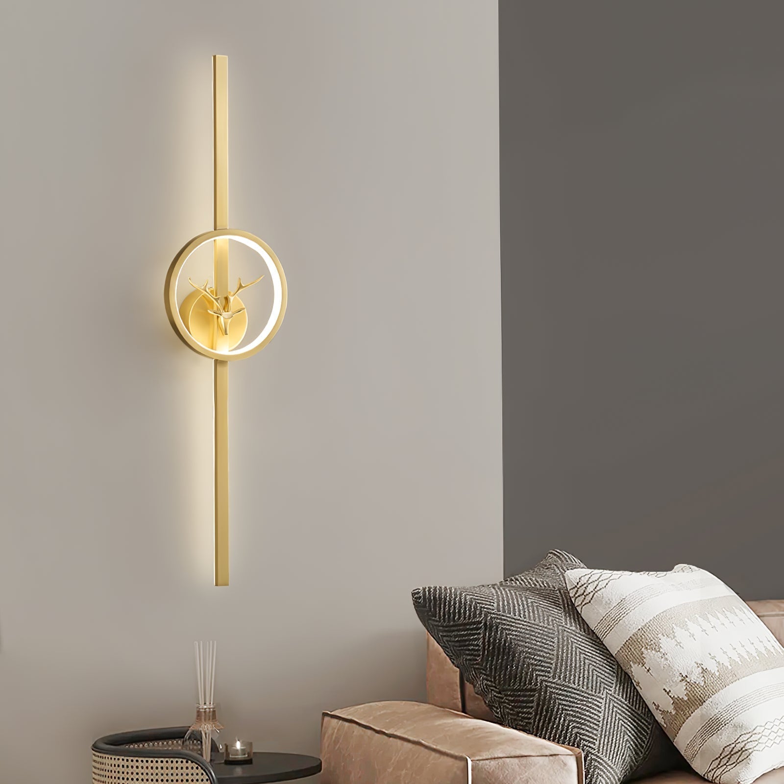 Brass Deer Design Wall Light