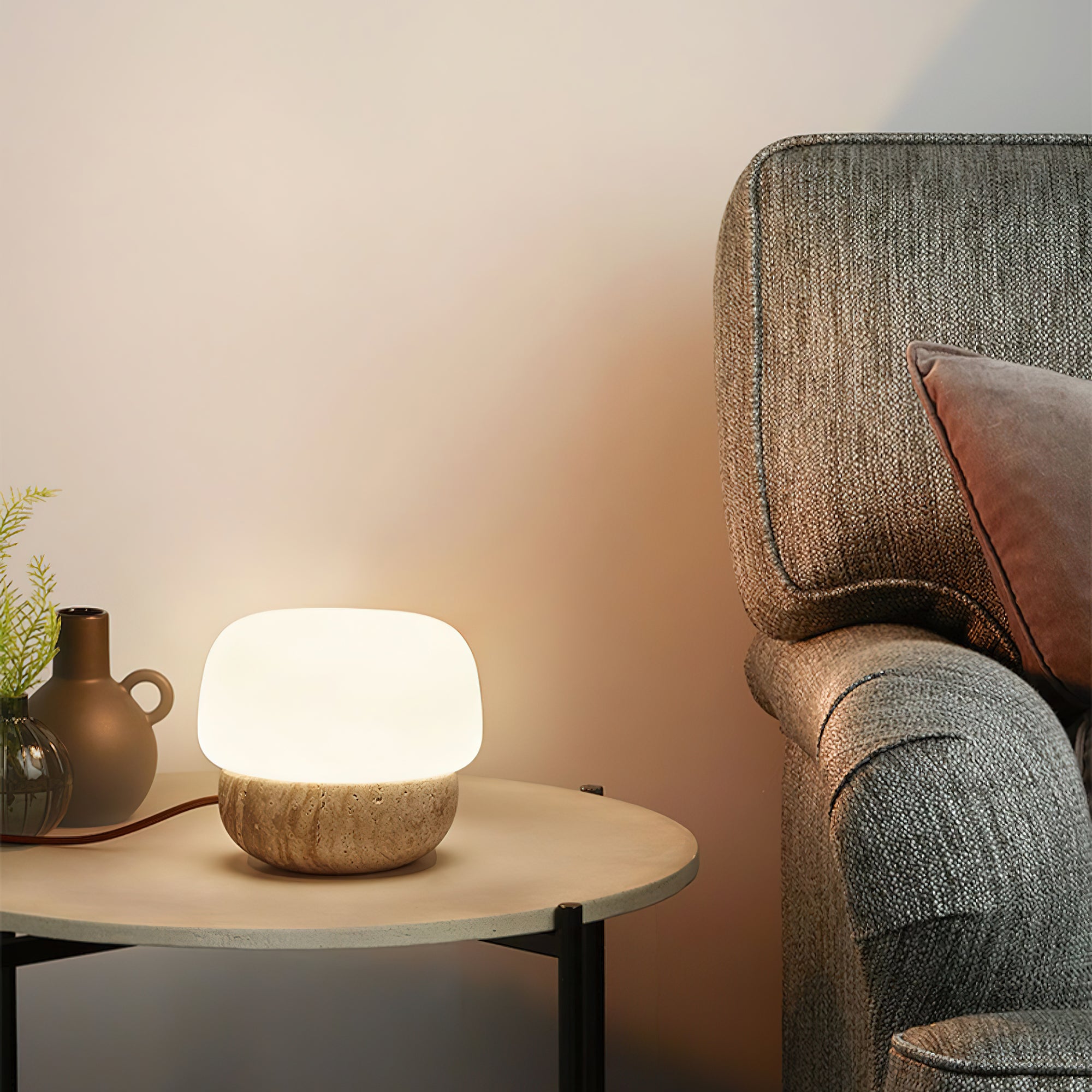 Dondus Travertine Table Lamp