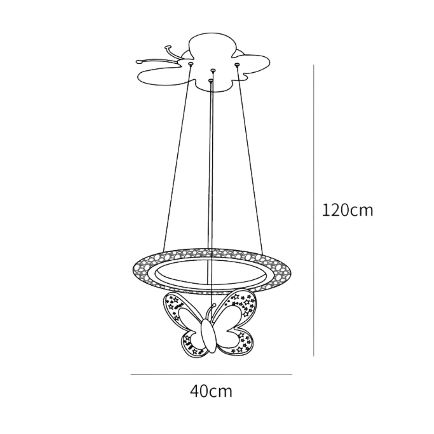 Colourful Butterfly Nursery Pendant Light