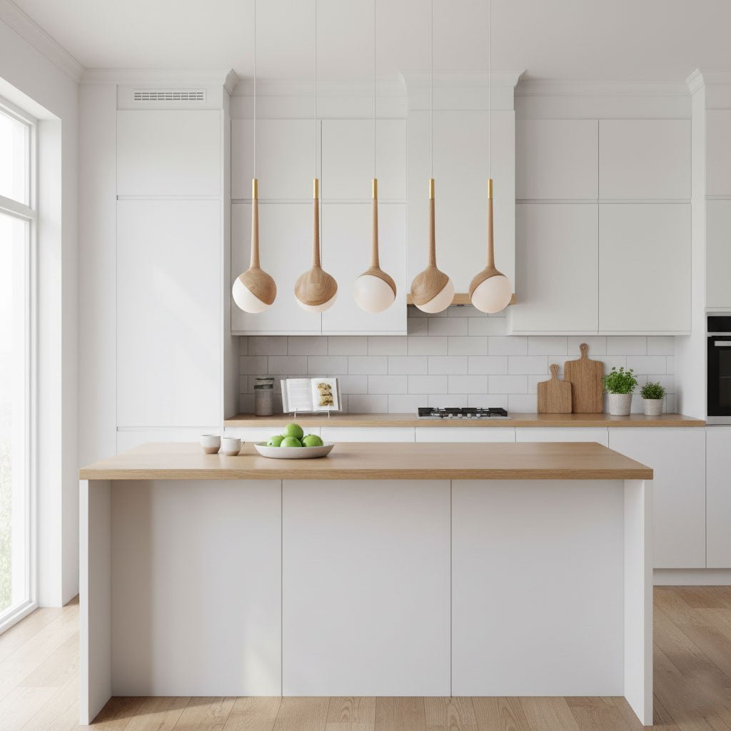 Mossy Drop Wooden Pendant Light