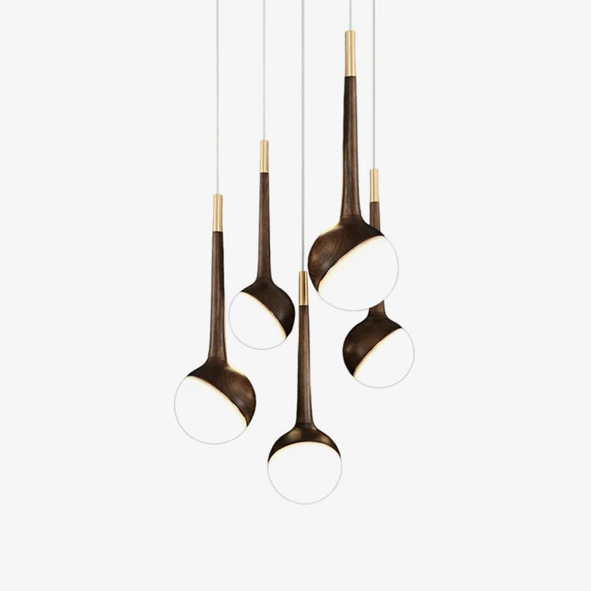 Mossy Drop Wooden Pendant Light
