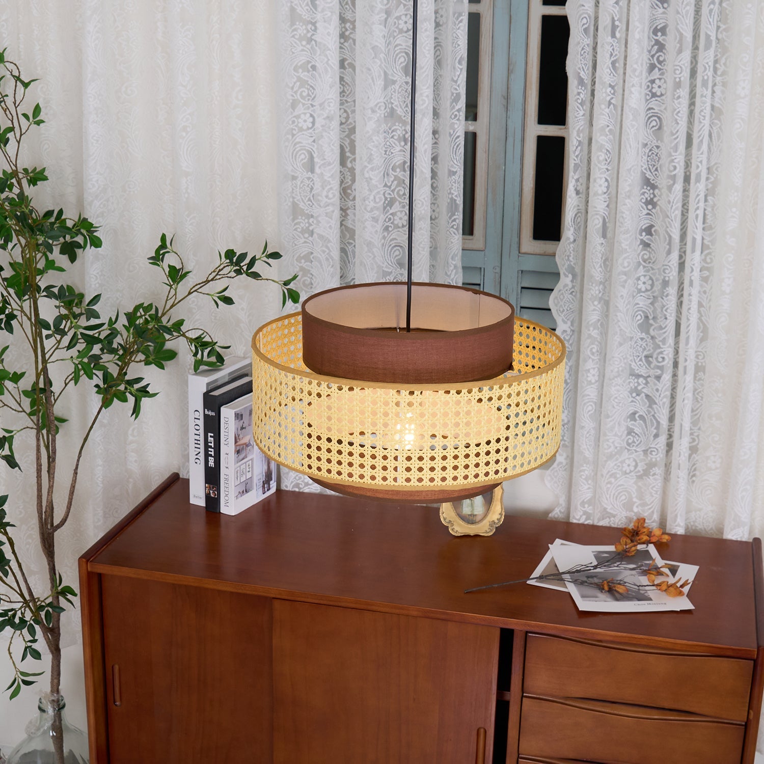 Delurso Japandi Style Pendant Light