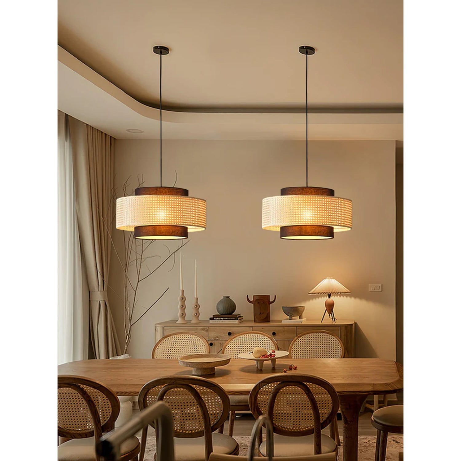 Delurso Japandi Style Pendant Light