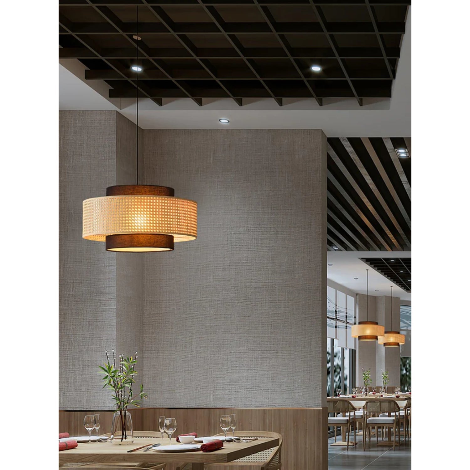 Delurso Japandi Style Pendant Light