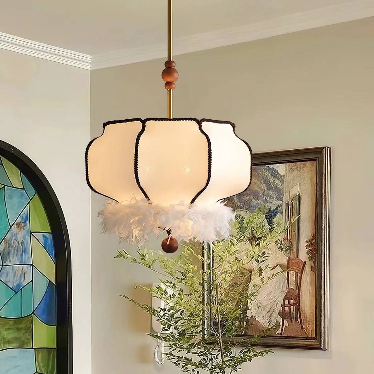 Tyvenna Feather Accent Pendant Light