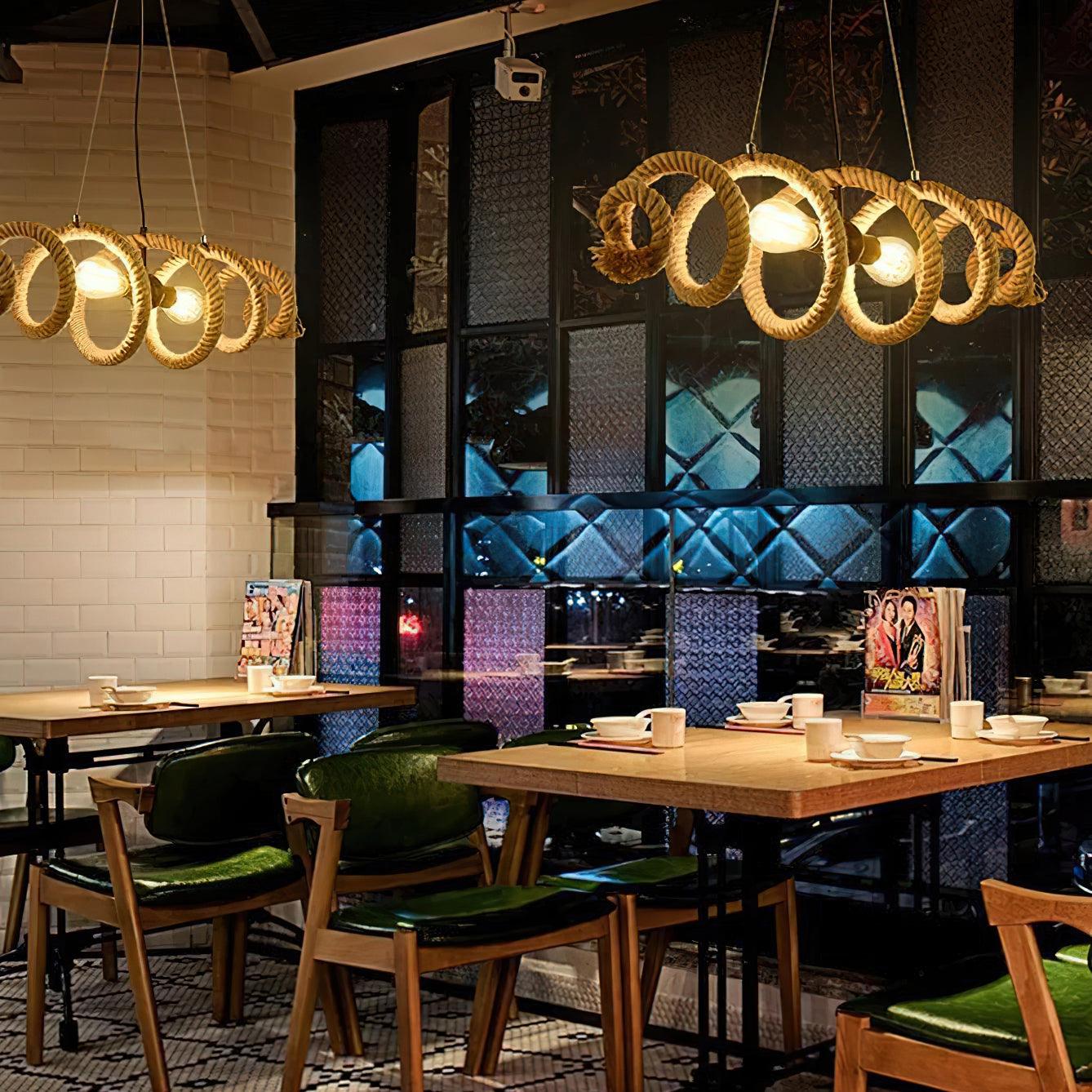 Circular Jute Rope Pendant Light