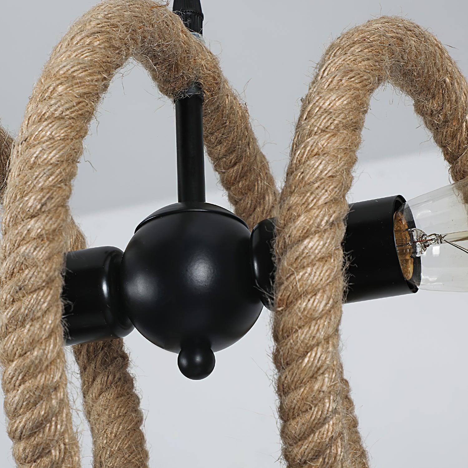 Circular Jute Rope Pendant Light