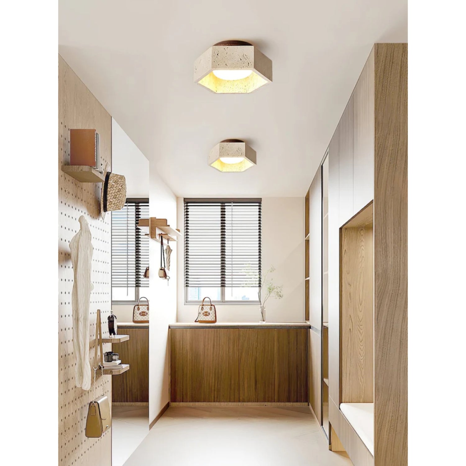 Cemis Natural Stone Ceiling Light