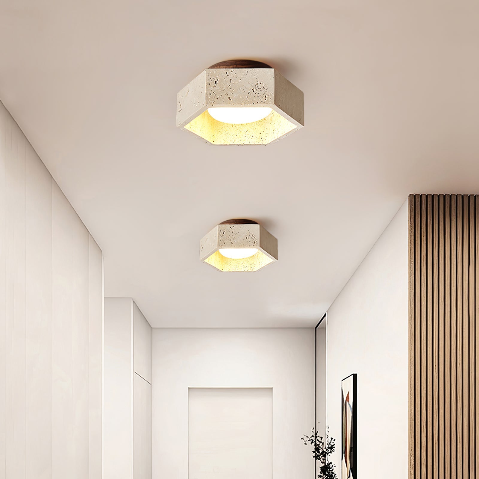 Cemis Natural Stone Ceiling Light
