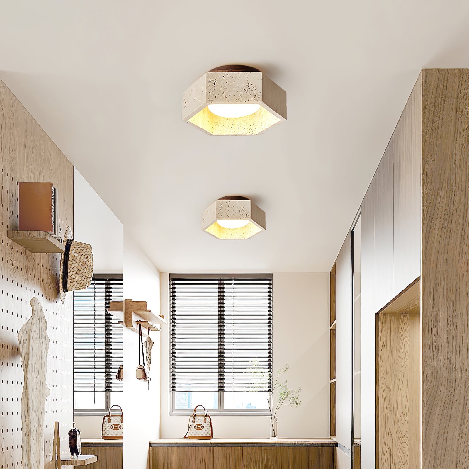 Cemis Natural Stone Ceiling Light