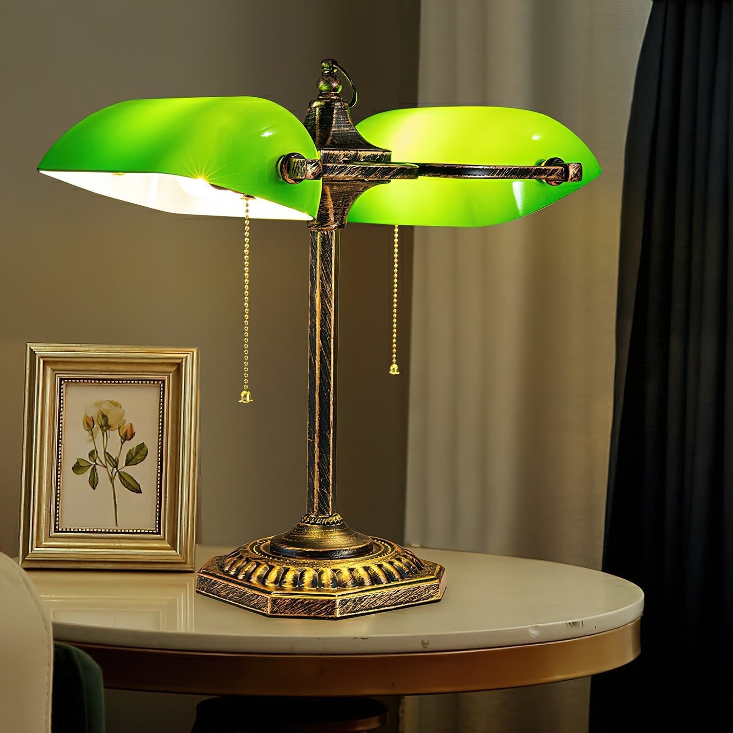 Double Banker's Table Lamp