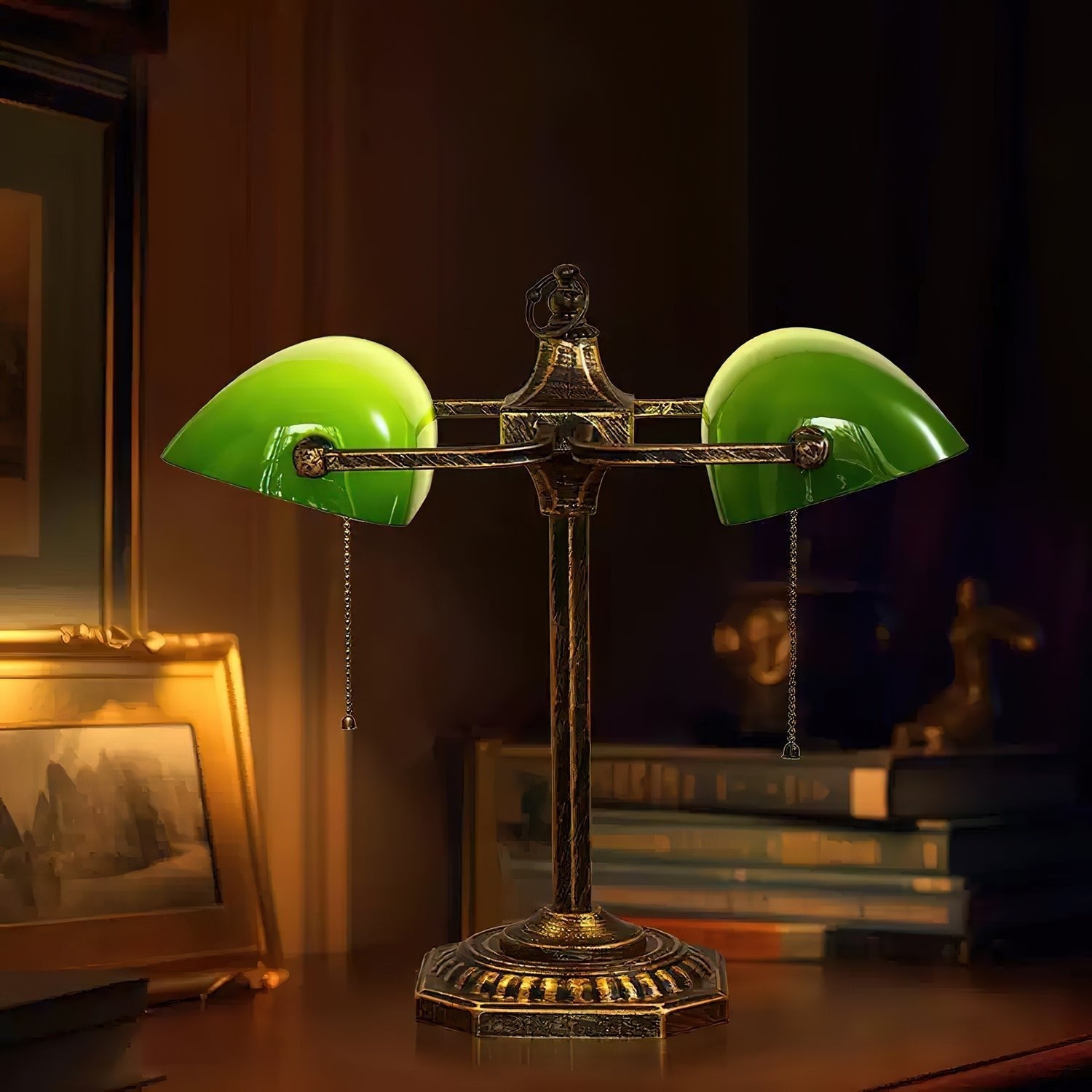 Double Banker's Table Lamp