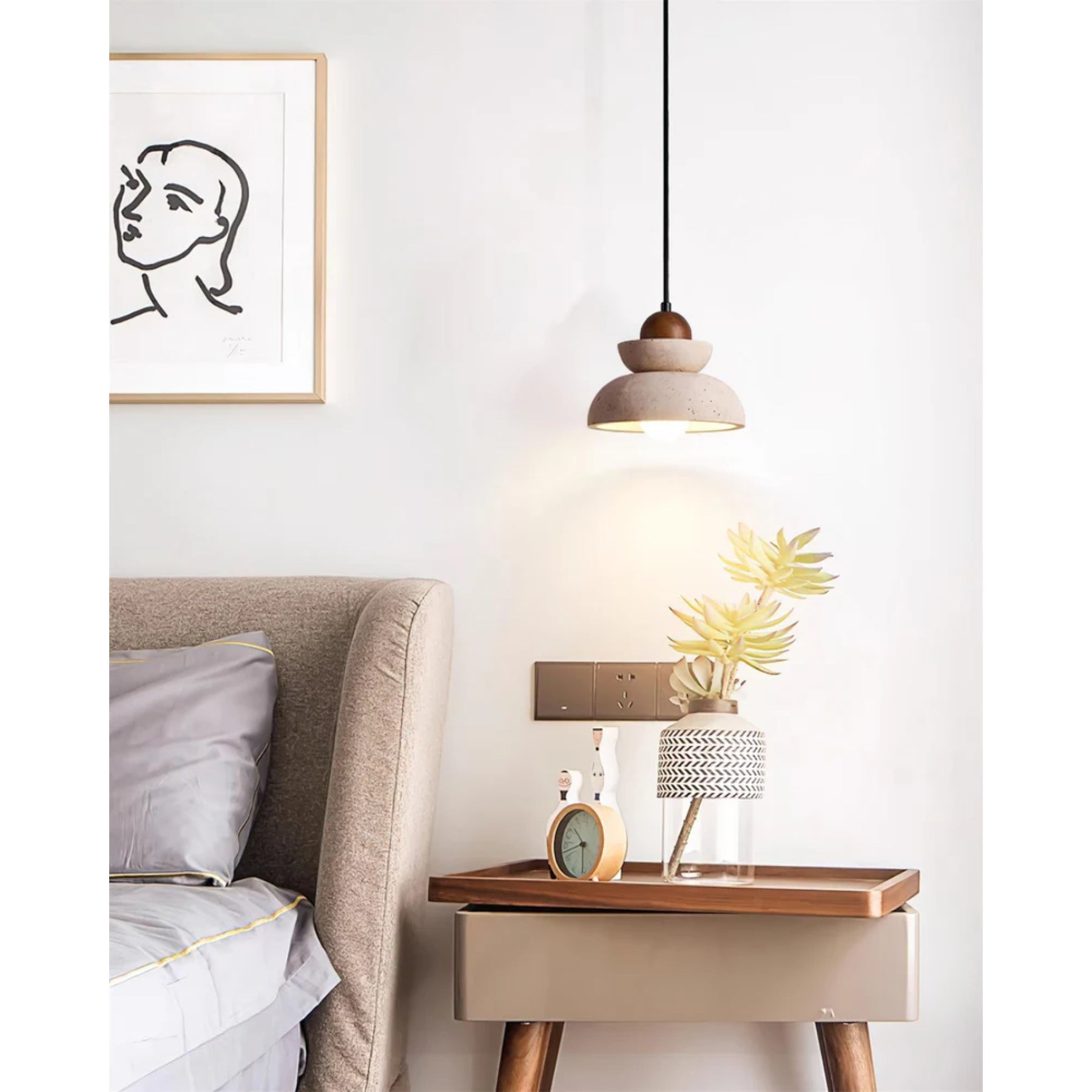 Rasvello Travertine Pendant Light
