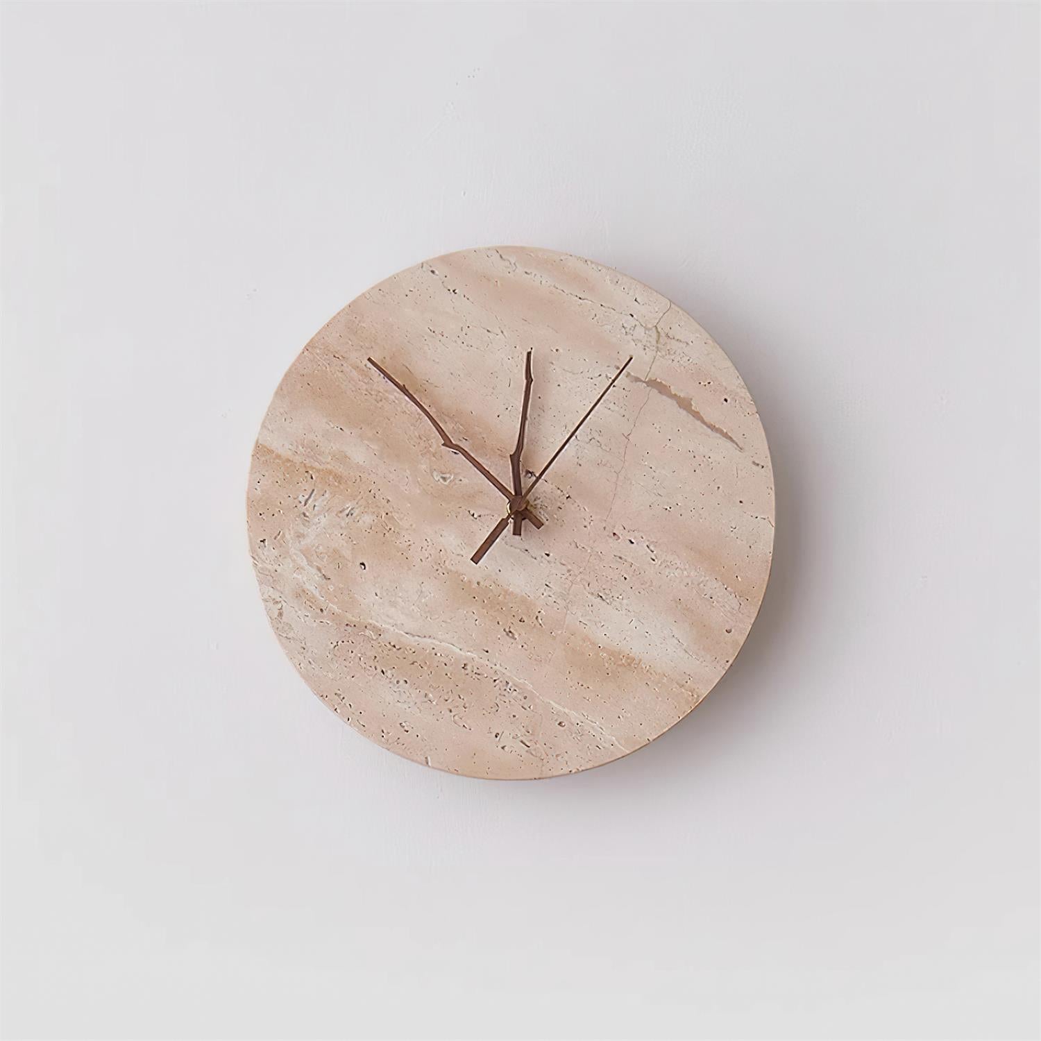 Marrivo Travertine Wall Clock