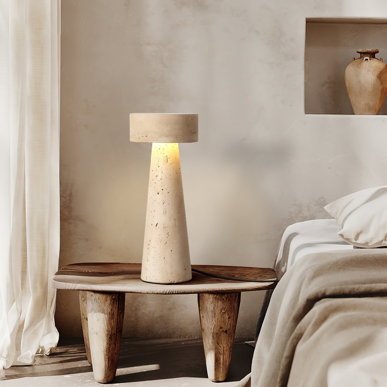 Flyzon Travertine Table Lamp