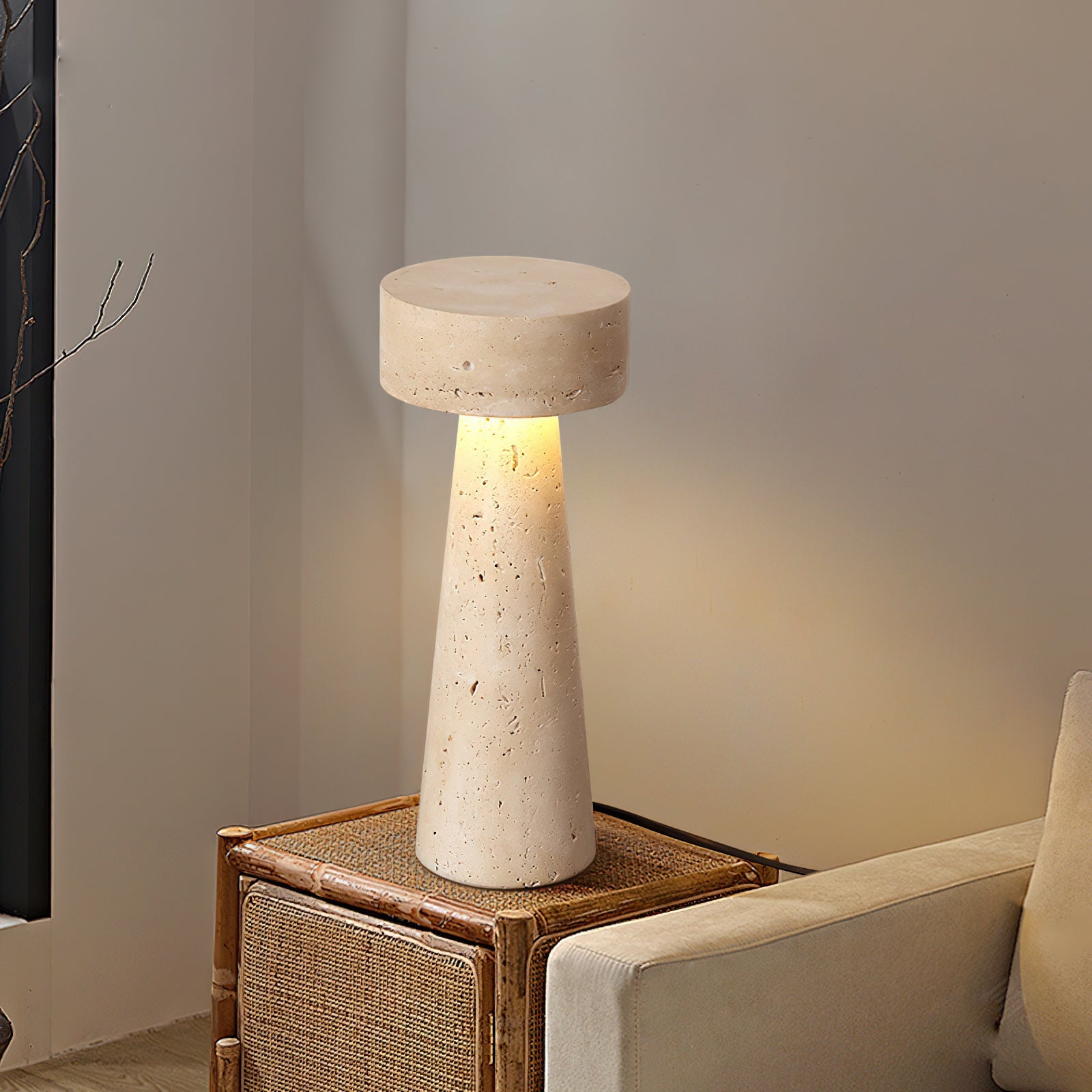Flyzon Travertine Table Lamp