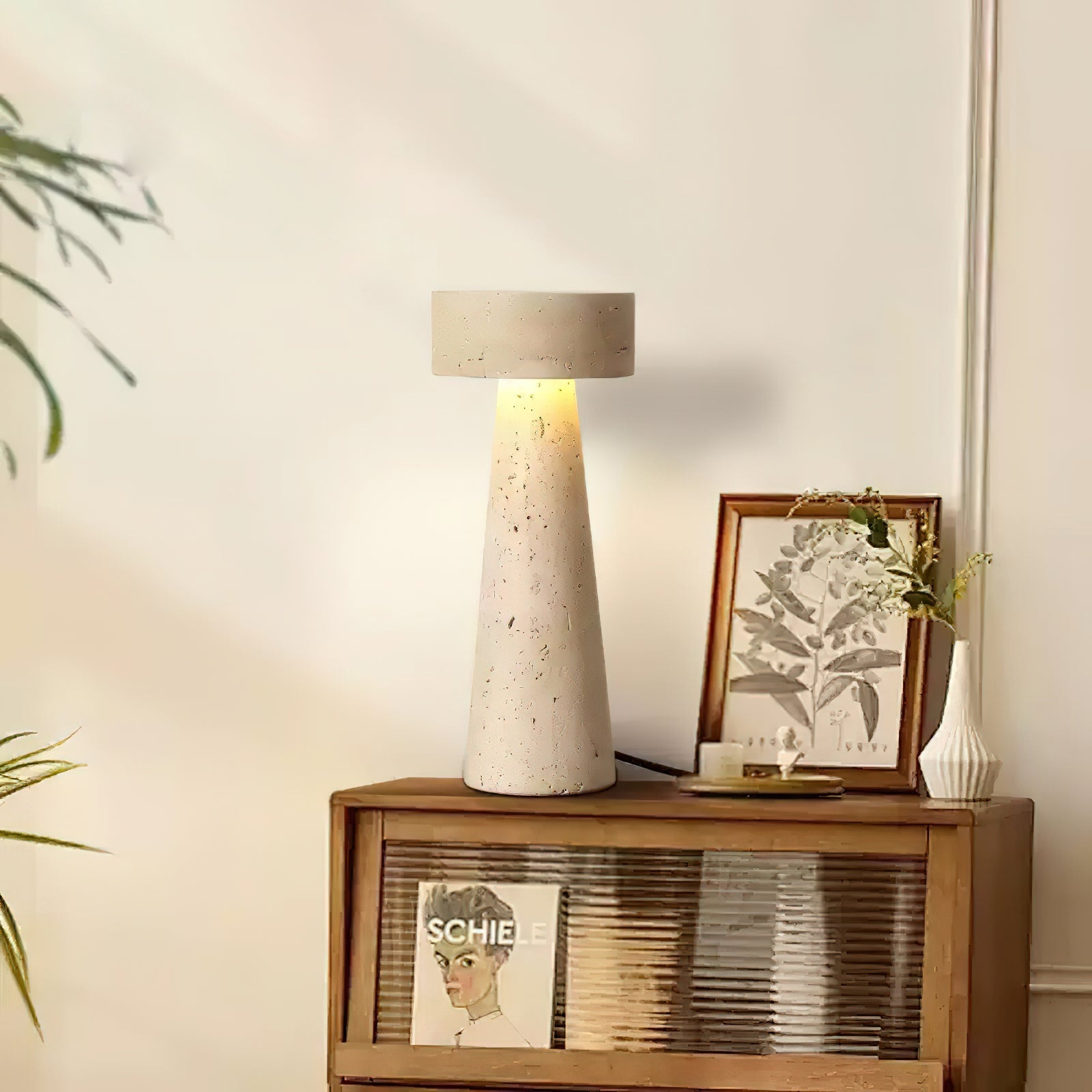 Flyzon Travertine Table Lamp