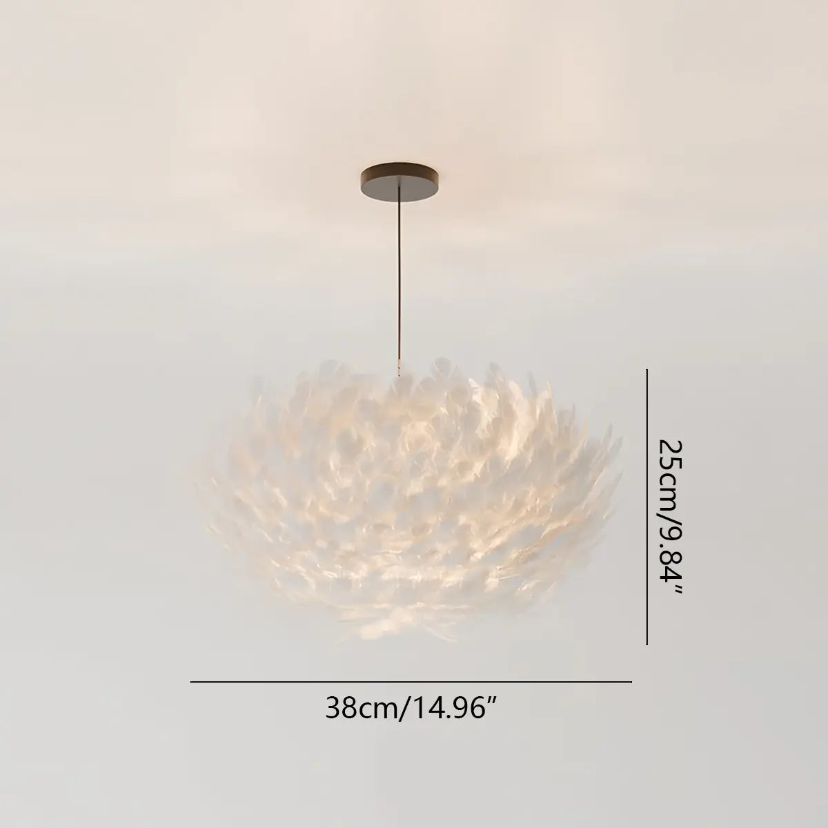 Zela Feather Design Pendant Light