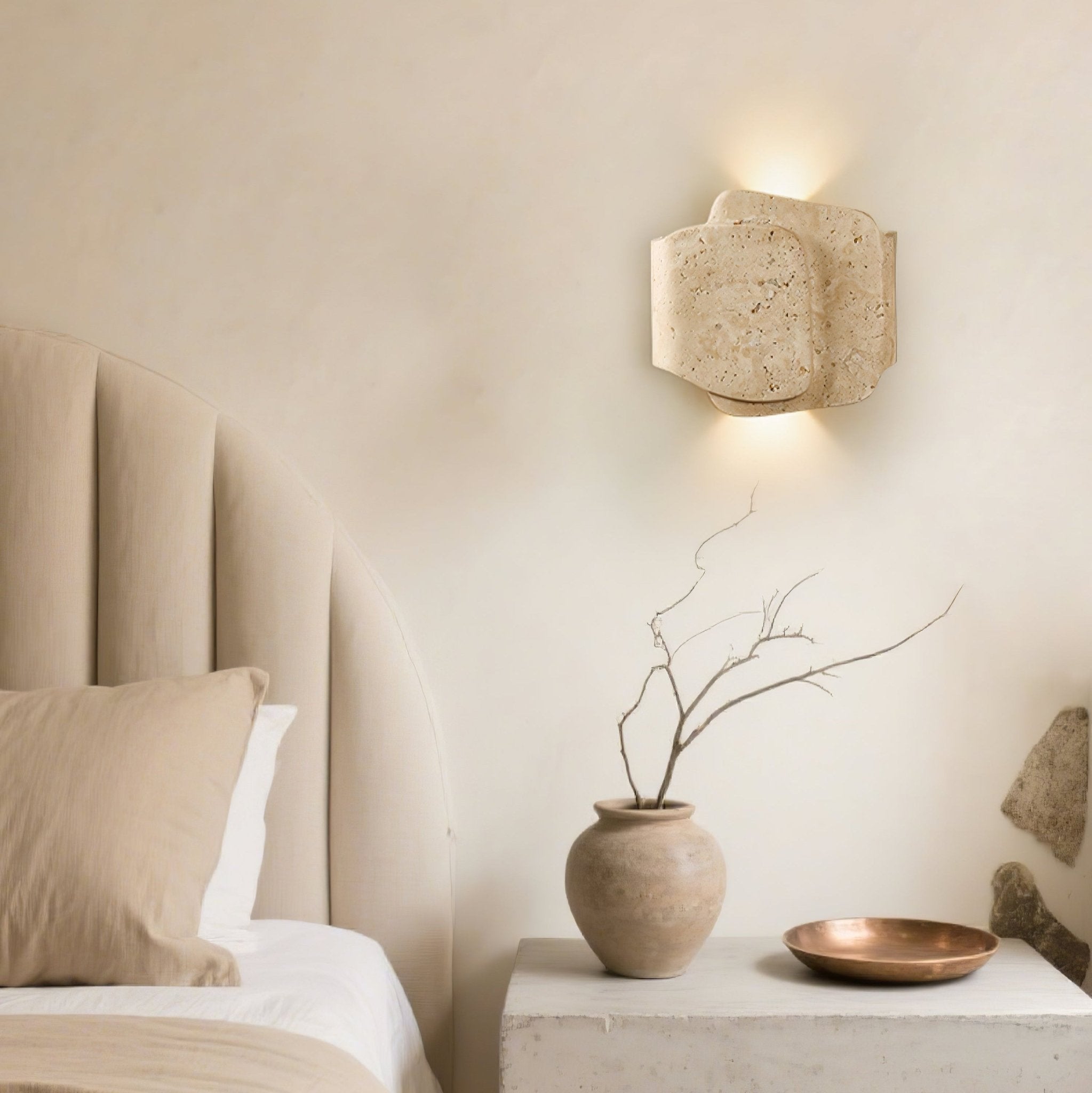 Bova Overlap Natural Stone Wall Light