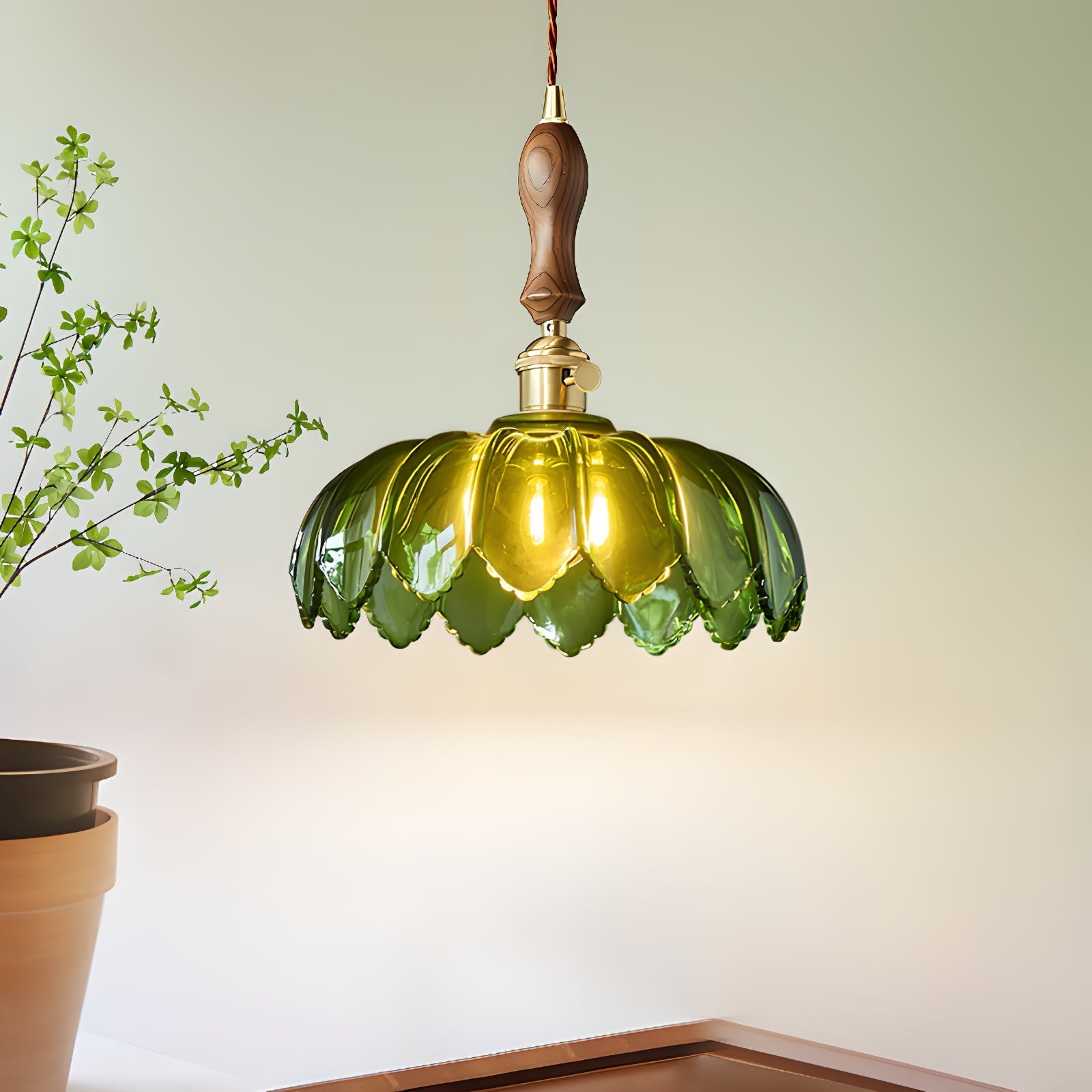 Fandero Flower Wood Design Pendant Light