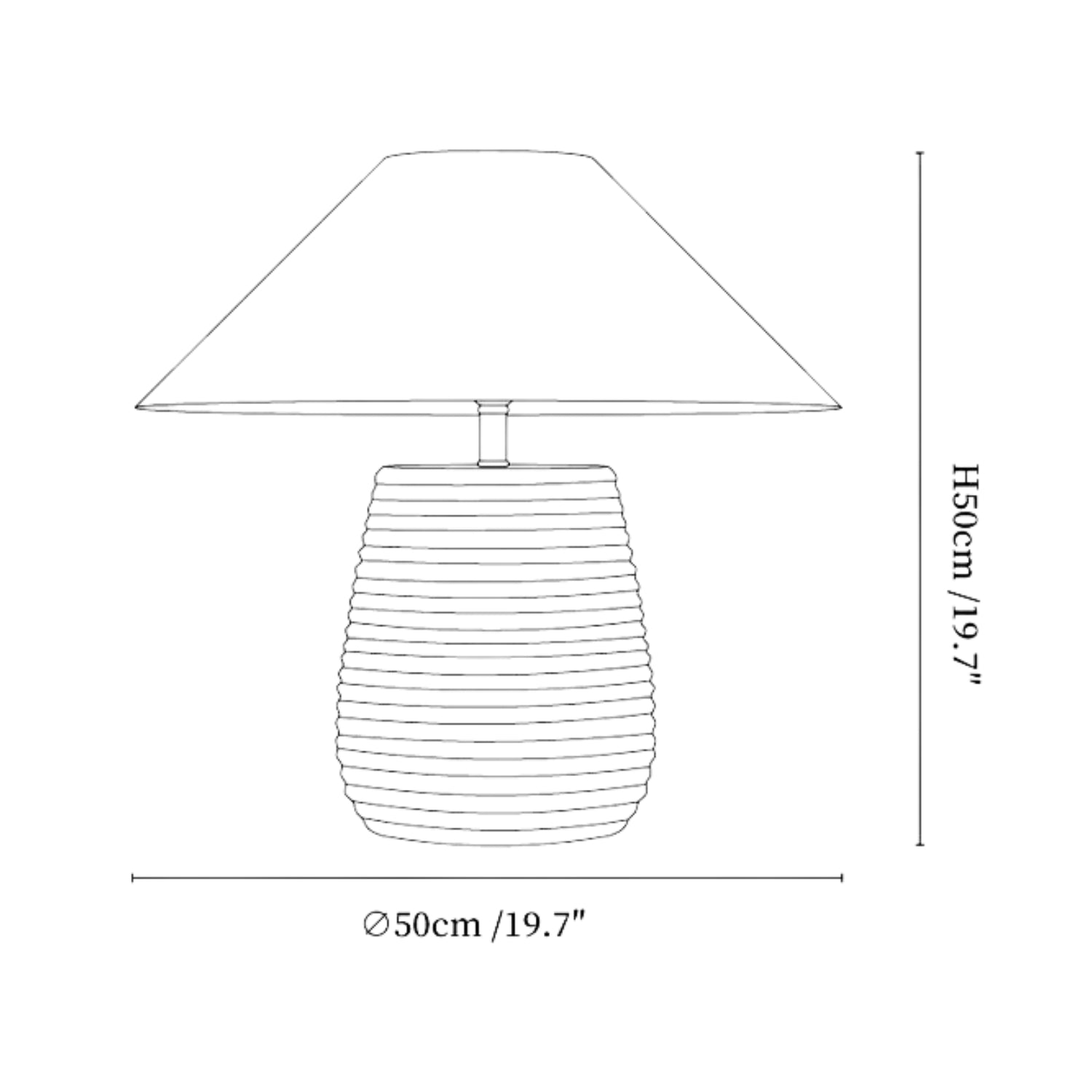 Conzon Ribbed Table Lamp