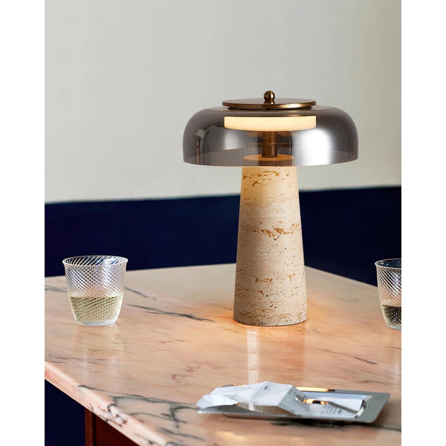 Demsa Travertine Table Lamp