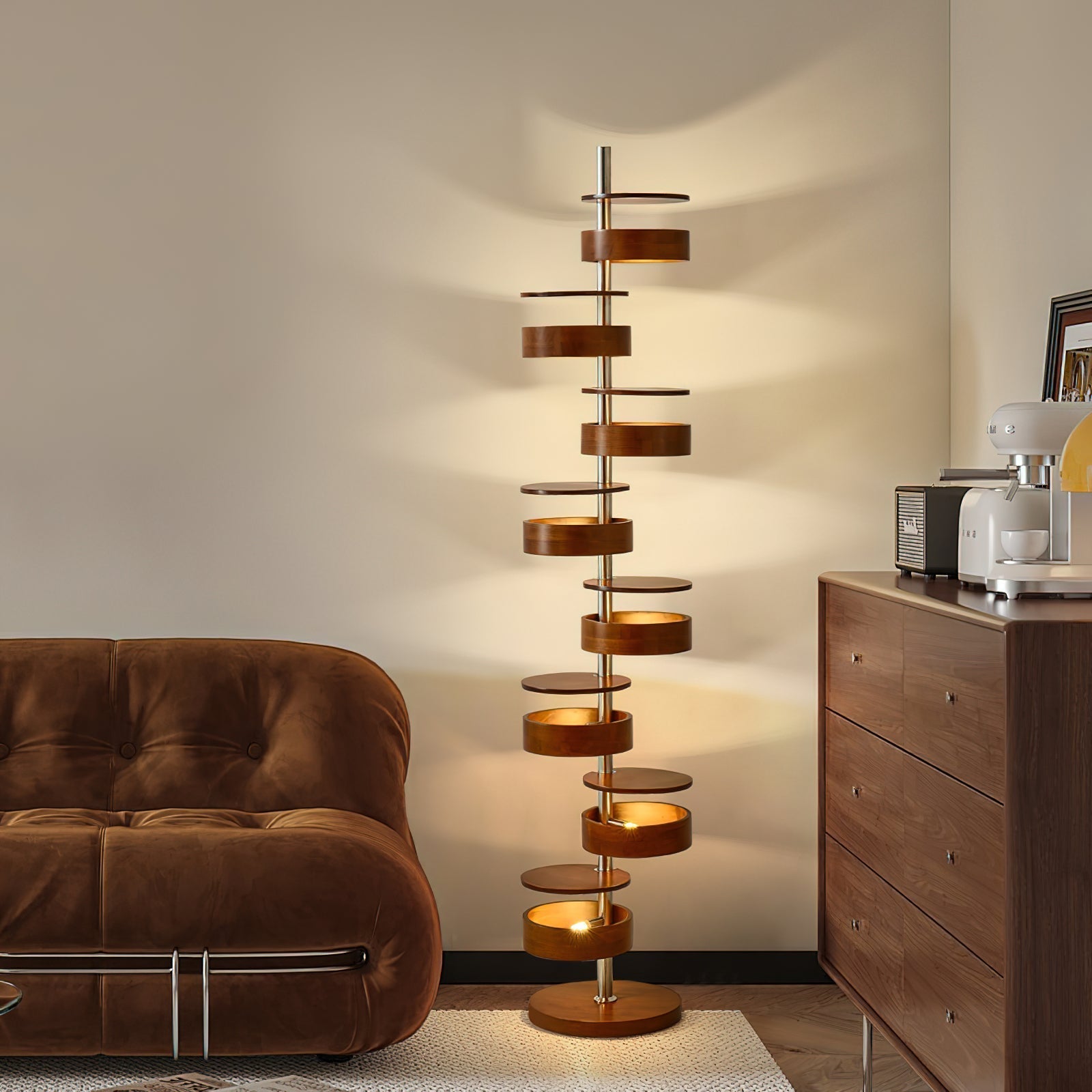 Qenisca Wooden Floor Lamp